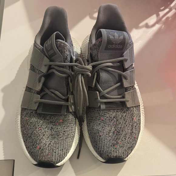Adidas Gray and Pink Knit Sneakers - Picture 1 of 6